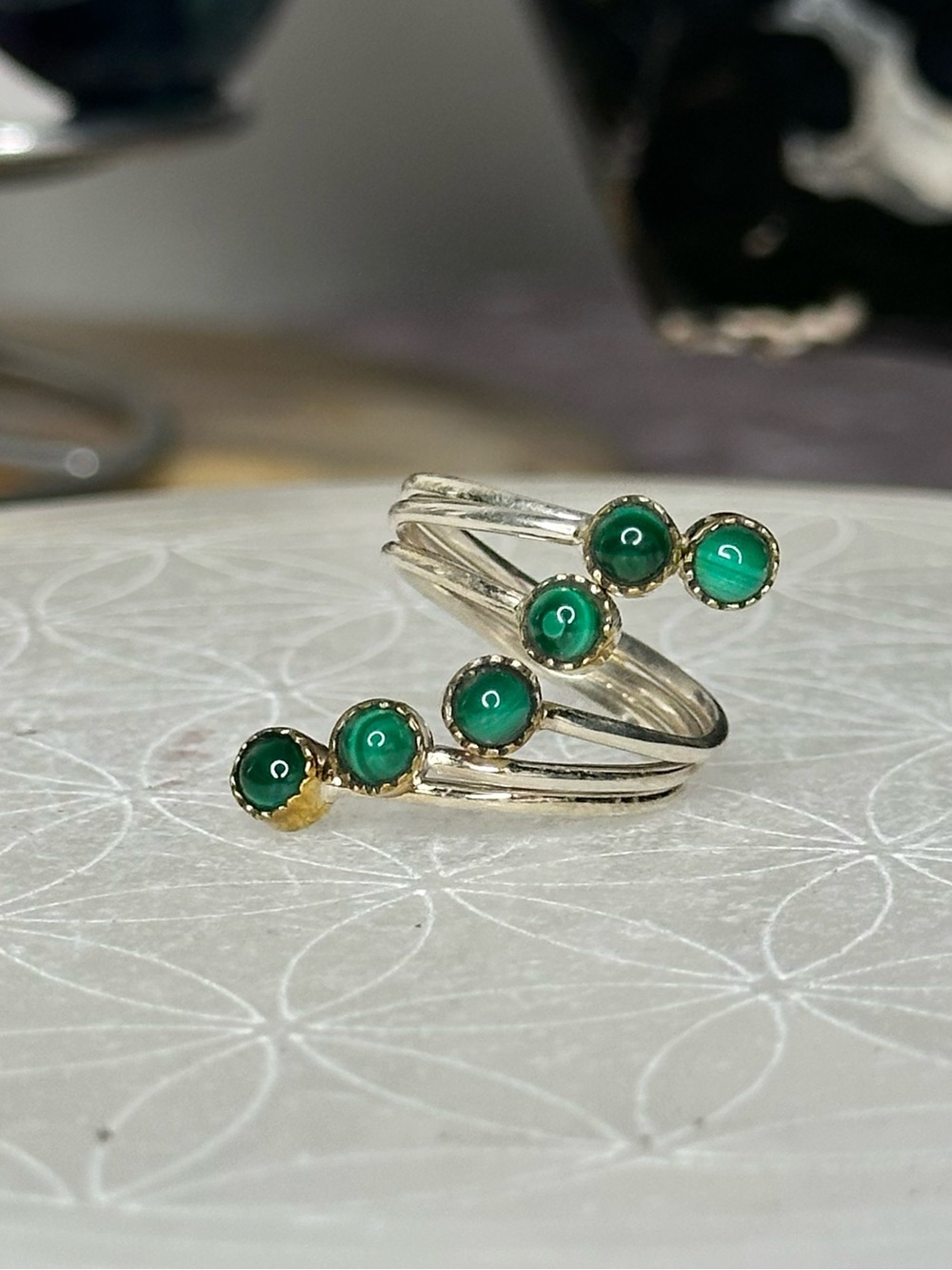 Malachite Ring Size 8